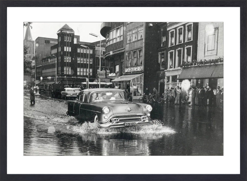 Wateroverlast op het Vredenburg - 1957