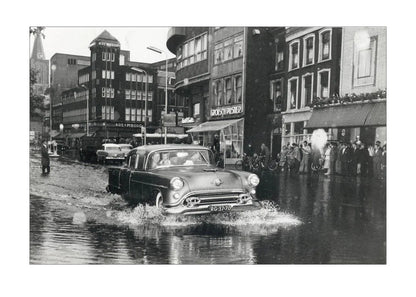 Wateroverlast op het Vredenburg - 1957