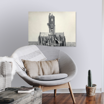Zwart-witfoto uit 1903 van het koor van de Domkerk aan het Domplein in Utrecht. – canvas zonder lijst in leeshoek